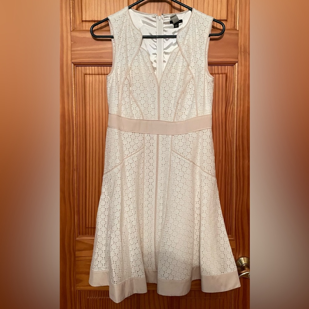 Ann Taylor Cream Sleeveless Dress